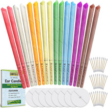 Ear Candles, Happycoco Hopi Ear Candles All Natural Beeswax Canding Cones Ear Wax Remover Candles 100% Non-Toxic Cylinders Fragran