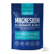 Magnesium Glycinate 3-in-1 Complex 2000mg | Magnesium Glycinate, Malate & Citrate with Vitamin B6 | 120 Capsules - 2 Months Supply