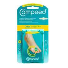 Compeed Corn Moisturising Plaster Pack of 6, Medium Sized - Hydrocolloid Gel - Heal Fast