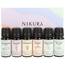Nikura Starter Kit Essential Oil Gift Set - 6 x 10ml | Essential Oil for Diffuser for Home, Aromatherapy, Strong Fragrance, Sleep