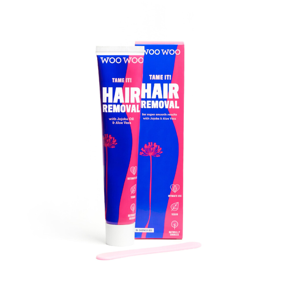 Woowoo Cream Tame It! Natural Intimate Hair Removal - Painless Vegan Hair Remover For Sensitive Skin - Depilatory For Genitals, Bi