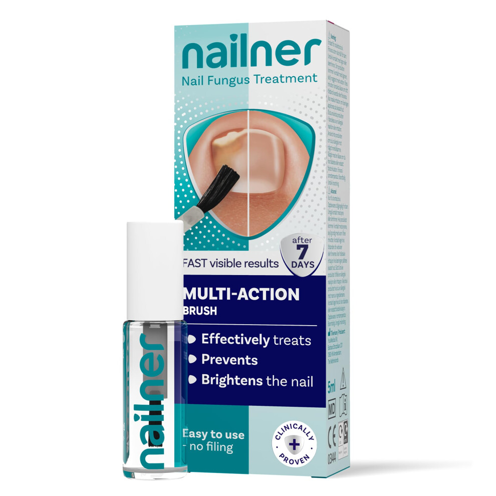 Nailner Fungal Nail Treatment Brush Extra Strong 5Ml - 2In1 Treat & Prevent Toe Nail Fungus - Treat Antifungal Nail Infection - Cl