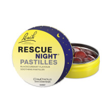Rescue Night Pastilles | Blackcurrant Flavoured | Natural Bedtime Support | Bach Original Flower Essences | Chewable pastilles |