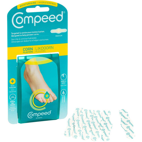 Compeed Compeed Corn Moisturising Plaster Pack of 6, Medium Sized - Hydrocolloid Gel - Heal Fast 2