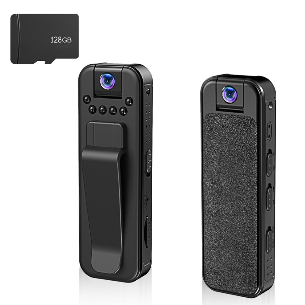 Body Camera 1080P Hd Night Vision Mini Bodycam With 180 Rotating Lens, Rechargeable 128G 9187378947241