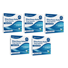 Diarrhoea Relief 2mg 6 Capsules Loperamide Hydrochloride Tablets - Pack of 5 Fast-Acting Anti Loose Motion Instant Diarrhoea
