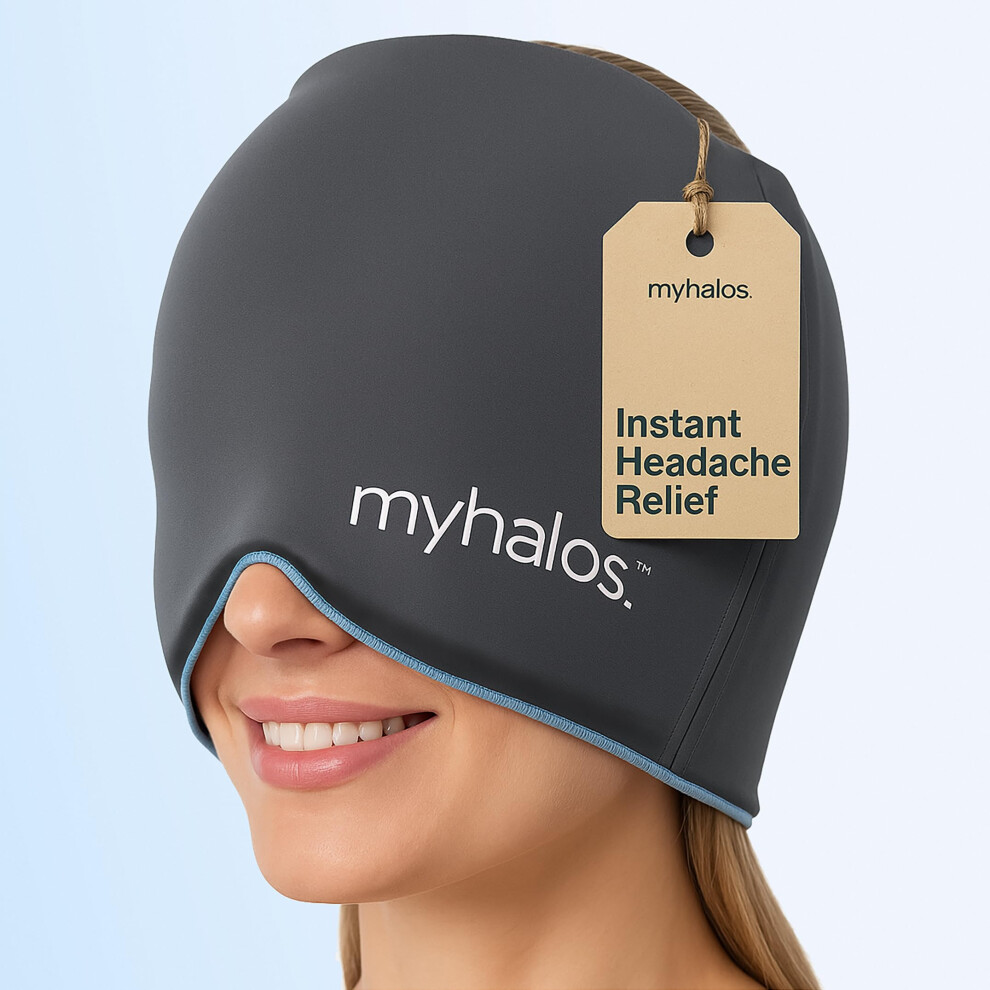 Myhalos Migraine Relief Cap - Wearable Ice Pack Cold Wrap Hat -Reusable Cold Therapy Headache Cap & Migraine Cap, For Tension Hea