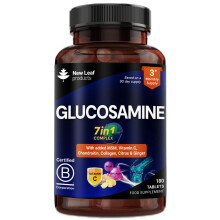 Glucosamine and Chondroitin High Strength 7-in-1 with MSM,Collagen,Vitamin C, Citrus & Ginger Joint Care Supplements for Men & Women - 180