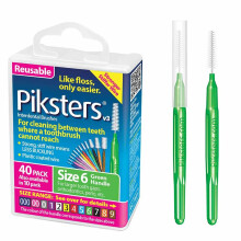 Piksters Interdental Brushes (40 Pack, Size 6 (Green))