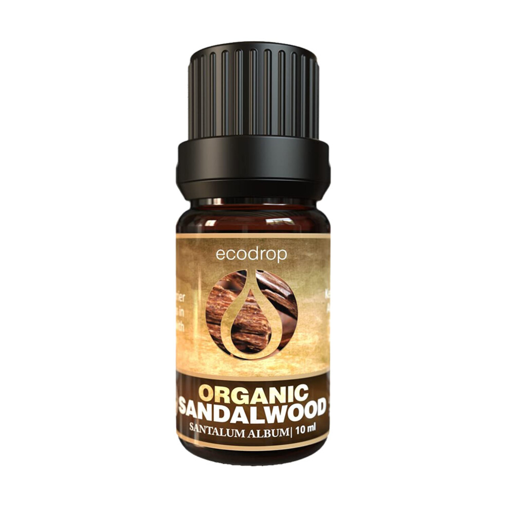 Ecodrop Essential Oils Ecodrop Pure Sandalwood Essential Oil - 10Ml | 100% Natural Therapeutic Grade Indian Santalum Album Oil | Organic Aromatherapy Dif