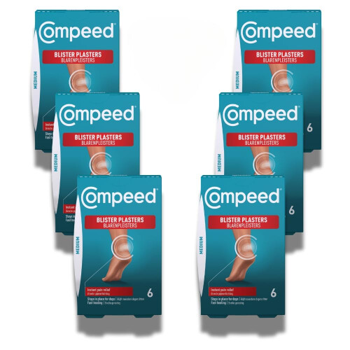 Compeed Compeed Medium Size Blister Plasters Bundle - 6 x 6 Count (36 Plasters) - Foot Treatment, Heal Fast
