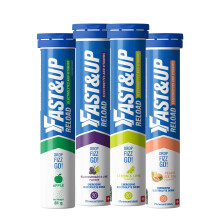 Fast&Up Reload – Variety Pack – 80 Effervescent Tablets – Instant Electrolytes for Rapid Hydration & Energy - Added Vitamin C & B1