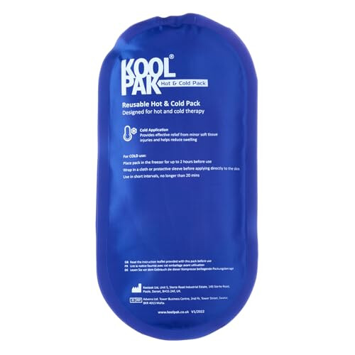 Koolpak Luxury Hot & Cold Reusable Pack Oval - 12.5 x 25.5cm 1
