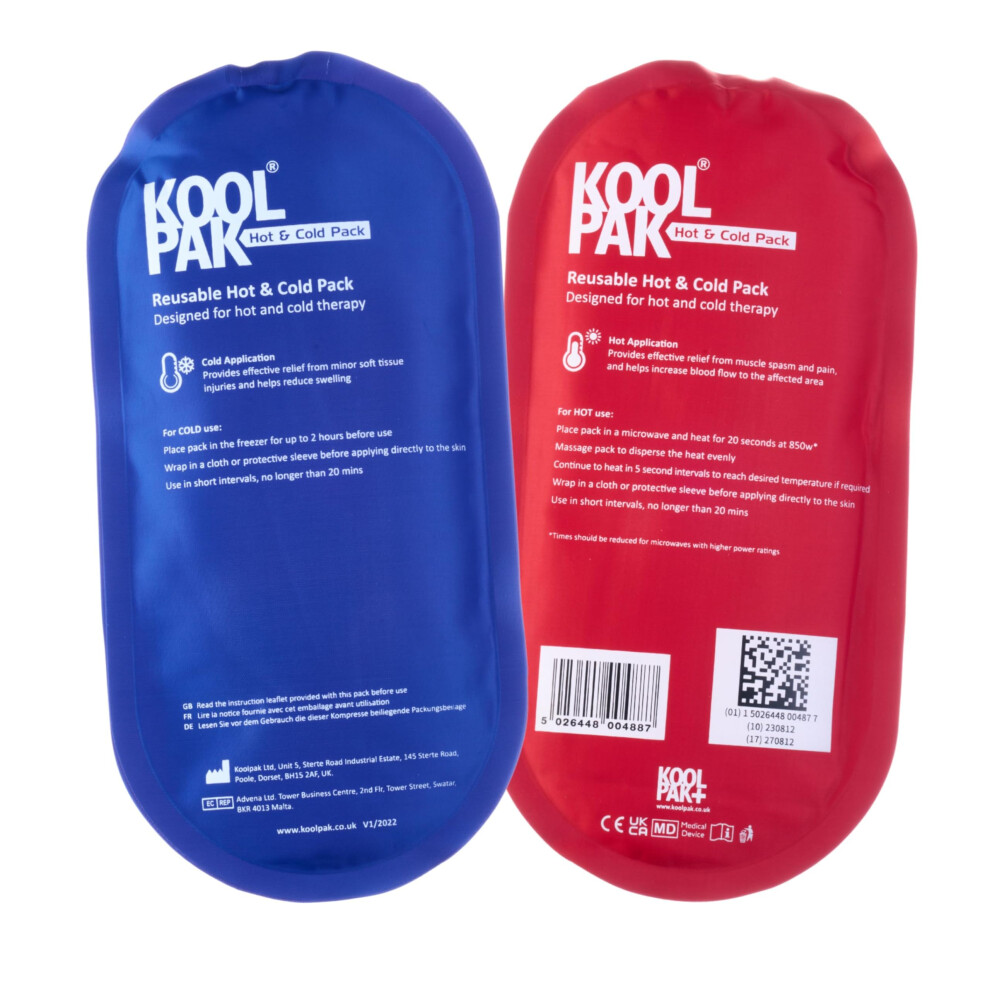 Koolpak Luxury Hot & Cold Reusable Pack Oval - 12.5 X 25.5Cm
