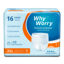 WhyWorry Incontinence Pants for Women and Men, Disposable Adult Pull Ups with Overnight Absorbency, Odor Control, Unisex, XXLarge,