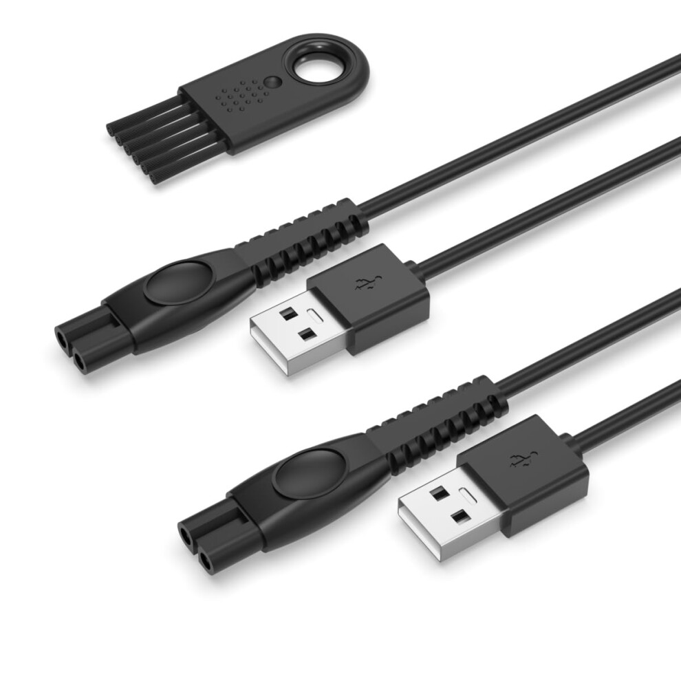 Shaver Charger 5V USB Fast Charging Cord Dual Pack Compatible with Philips Norelco OneBlade Series