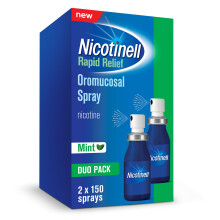 Nicotinell Nicotine Mouthspray 1mg, Fresh Mint Flavour (2 x 150 Sprays), Quit Smoking or Vaping Aid – Fast Craving Relief in 30 Se