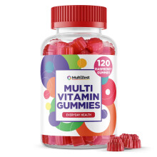 Multivitamin Gummies 120 | 4 Months Supply| One a Day | Raspberry Flavour Gummies for Adults with 11 Vitamins and Minerals| The Hi