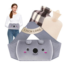 Dibikou Hot Water Bottle Belt, 2L wrap Around Wearable 3 in 1 Hot Water Bottle with 130 cm Extra Long Soft Waist Cover, PVC Hot Wa