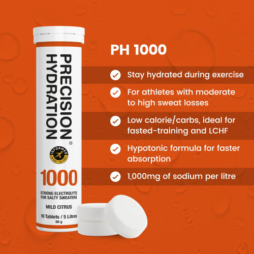Precision Hydration Electrolyte Tablets - Multi Strength Effervescent Hydration Tablets - Combats Cramp - Low Calorie, Gluten Free 1