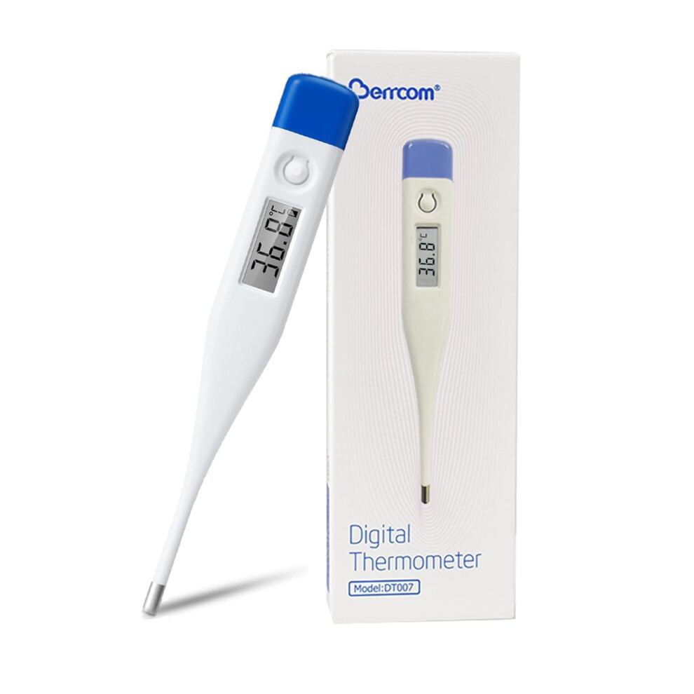 Berrcom Digital Thermometer For Adults And Babies Oral, Underarm And Rectal Medical Thermometer For Fever Kids With Fever Alarm An
