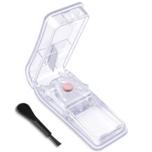 Opret Pill Cutter, Pill Splitter with Blade for Small Pills Large Pills Cut in Half Quarter for Tablet Vitamin Medicine (Transpare