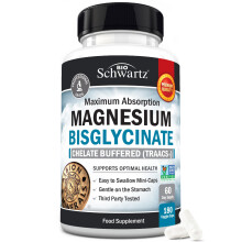 Magnesium Glycinate 400mg - Chelated Bisglycinate for Muscle Recovery & Support - Maximum Absorption & Bioavailability - Magnesium Supplements for Wo