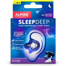 Alpine SleepDeep – Ear Plugs for Sleep - New 3D Oval Shape and Super Soft Reusable Noise Cancelling Ear Plugs - 27dB Noise Reducti