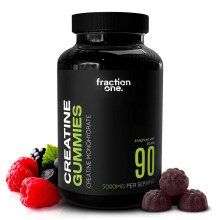 Fraction One Creatine Monohydrate 90 Gummies - 5000mg with BCAA's per Serving, Muscle Recovery, Pre-Workout Support, Gym Supplement for
