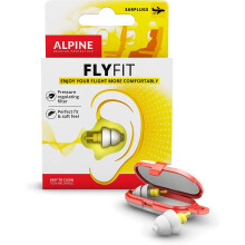 Alpine FlyFit Earplugs for Flying - Prevent Ear Pain & Regulates Air Pressure - Aeroplane Travel Essentials - Comfortable & Reusab