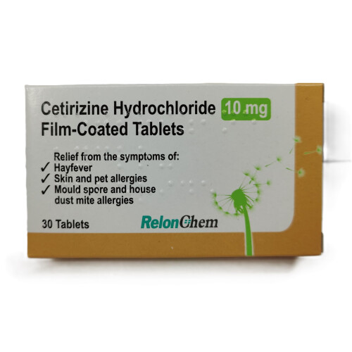 Hayfever Allergy Relief Cetirizine 10mg 30 Tablets