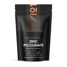 Zinc Picolinate 100mg - Immune Suport Elemental Zinc Picolinate - 90 Vegan Capsules (3 Months Supply) - Resealable and Recyclable