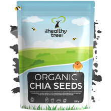 Organic Chia Seeds by TheHealthyTree Company. High in Fibre, Protein & Omega-3 - Raw, Vegan Chia Seeds 500g