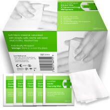 Soft Moist Cleansing Wipes STERILE AND ALCOHOL FREE. Pack Of 100x by Core Medical. For non-sting cleaning of wounds and scrapes at
