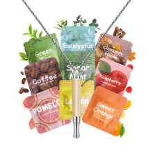 ASTOFLI Anxiety Breathing Necklace with Resistance: 9 Flavoured Pack Air Wooden Breathlace