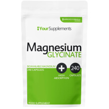 Magnesium Glycinate by Your Supplements | UK Made | True Unblended Bisglycinate | 240 High Absorption Capsules | Suitable for Vege