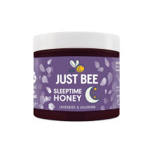 Just Bee Sleeptime Honey (260g) | Pure natural honey with Lavender flavour, Valerian Root and Vitamin B | Raw and Unpasteurised | Vitamin Rich | For