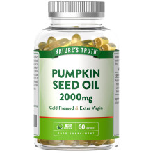 Pumpkin Seed Oil 2000mg | Vegan High Strength Pumpkin Seed Capsules | Omega 6 and 9 Fatty Acids | 60 Softgels | Cold-Pressed & Ext