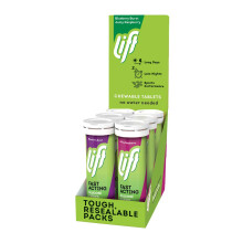 Lift Fast-Acting Glucose Chewable Energy Tablets, Mixed Berry, 6 Pack of 10-Tablet Tubes