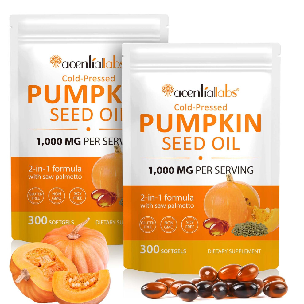 Rkprouc 2Pack Pumpkin Seed Oil Capsules,600 Softgel Pumpkin Seed Extract | 2 In 1 Pumpkin Seed Oil With For Hair Growth, Cold Pressed, Sup