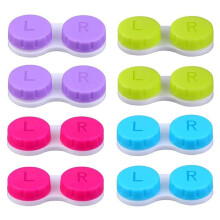 8 Packs Contact Lens Cases, Contact Lenses Holder Box with Left/Right Caps for Home Travel Outdoor