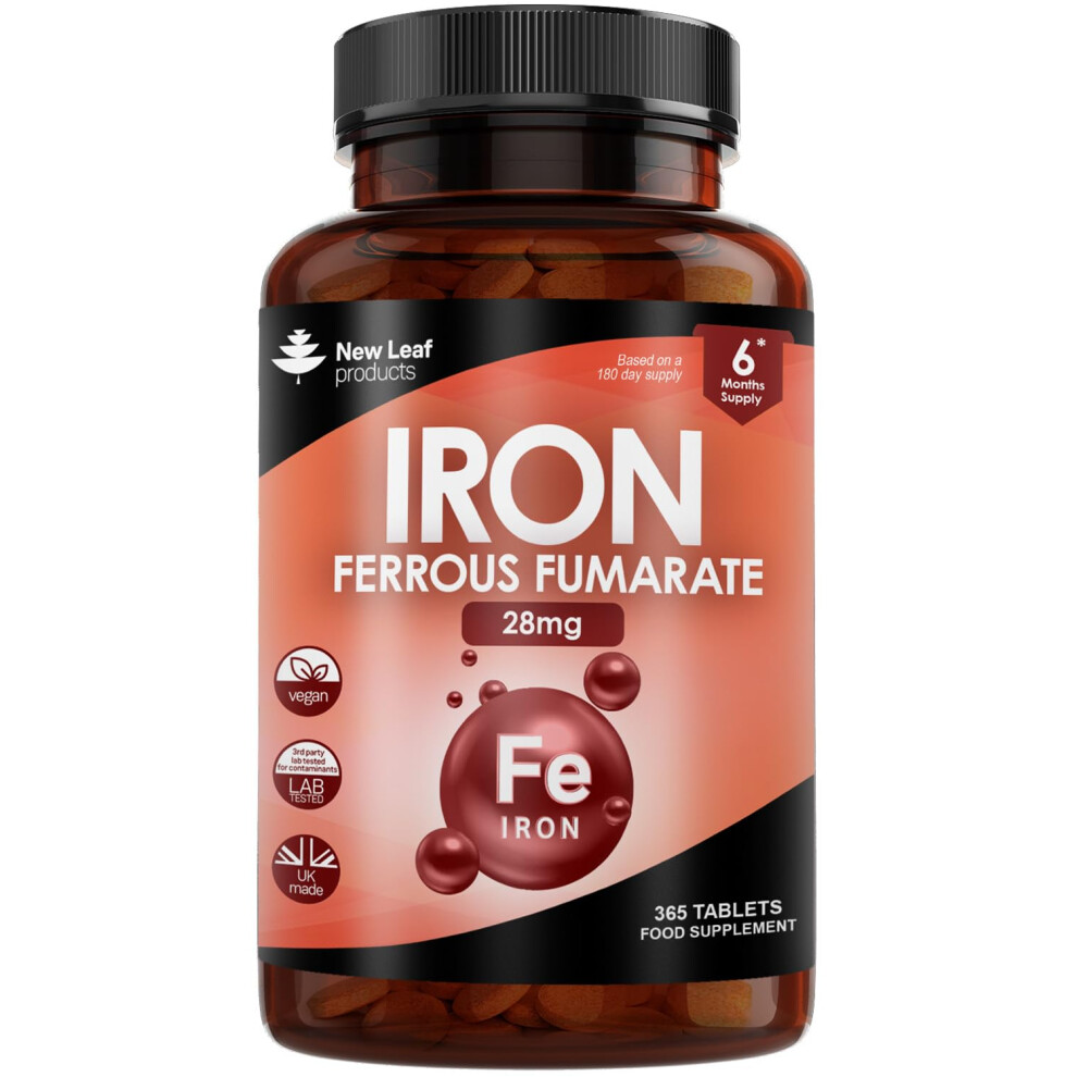 Photos - Vitamins & Minerals Gentle Iron Tablets 28mg High Strength Ferrous Fumarate Iron - Vegan Iron Supplements for Men and Womens Health - Reduction