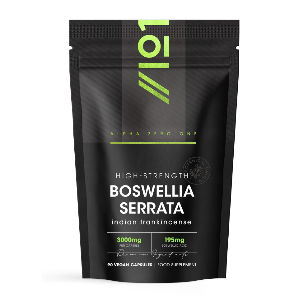 Alpha01 Boswellia Serrata Extract 3000Mg – 65% Boswellic Acid (150Mg Per Capsule) - 90 Capsules (3 Months Supply) – Resealable And Recycla