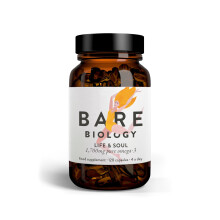 Bare Biology Super-Strength Fish Oil 1,700mg Omega-3 - Life & Soul Daily Minis Omega 3 Capsules, 1,100mg 500mg DHA, Supports Heart