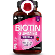 Beauty Hair Skin & Nails Gummies for Hair Growth & Skin Health Biotin 10,000µg- Vegan Chewable Beauty Vitamins Hair Vitamins for W
