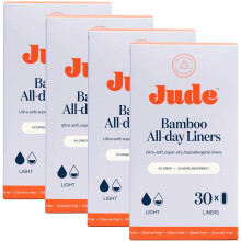 Jude Bamboo Incontinence Liners for Women | Thin, Discreet & Super Soft Pads | Absorbent Leak Protection & Odour Neutralising | Se