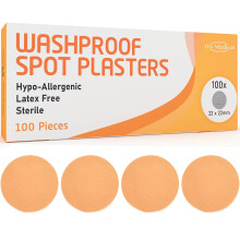 JFA Medical Washproof Spot Plasters 22 x 22mm 100 Plasters Per Box
