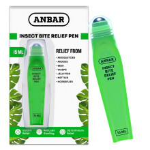 Anbar Bug Bite Relief Pen for Mosquitos, Wasps, Nettles, and Insects, 15 mL, Fast Acting Instant Relief, Deet Free, Gentle on Sens