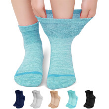 ZFSOCK Diabetic Socks Bamboo for Men: Extra Wide Soft Top Ankle Socks for Swollen Feet Seamless Toe Hospital with Gentle Grips Non