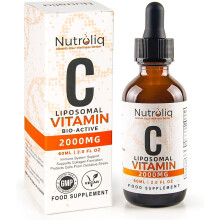 Nutroliq Liposomal Vitamin C Liquid Drops - Vegan Supplements for Men & Women's Health - Helps Boost Immune System - Quick-Absorbing, 2000mg Per Serv